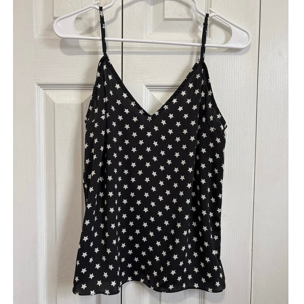 L’Academie Black and White Star Print Spaghetti Strap Cami Tank Revolve Size S - Picture 3 of 10